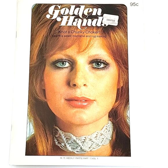 Vintage Golden Hands Craft Booklet Macrame Chunky Choker Rug Making 60s 70s - Picture 1 of 10